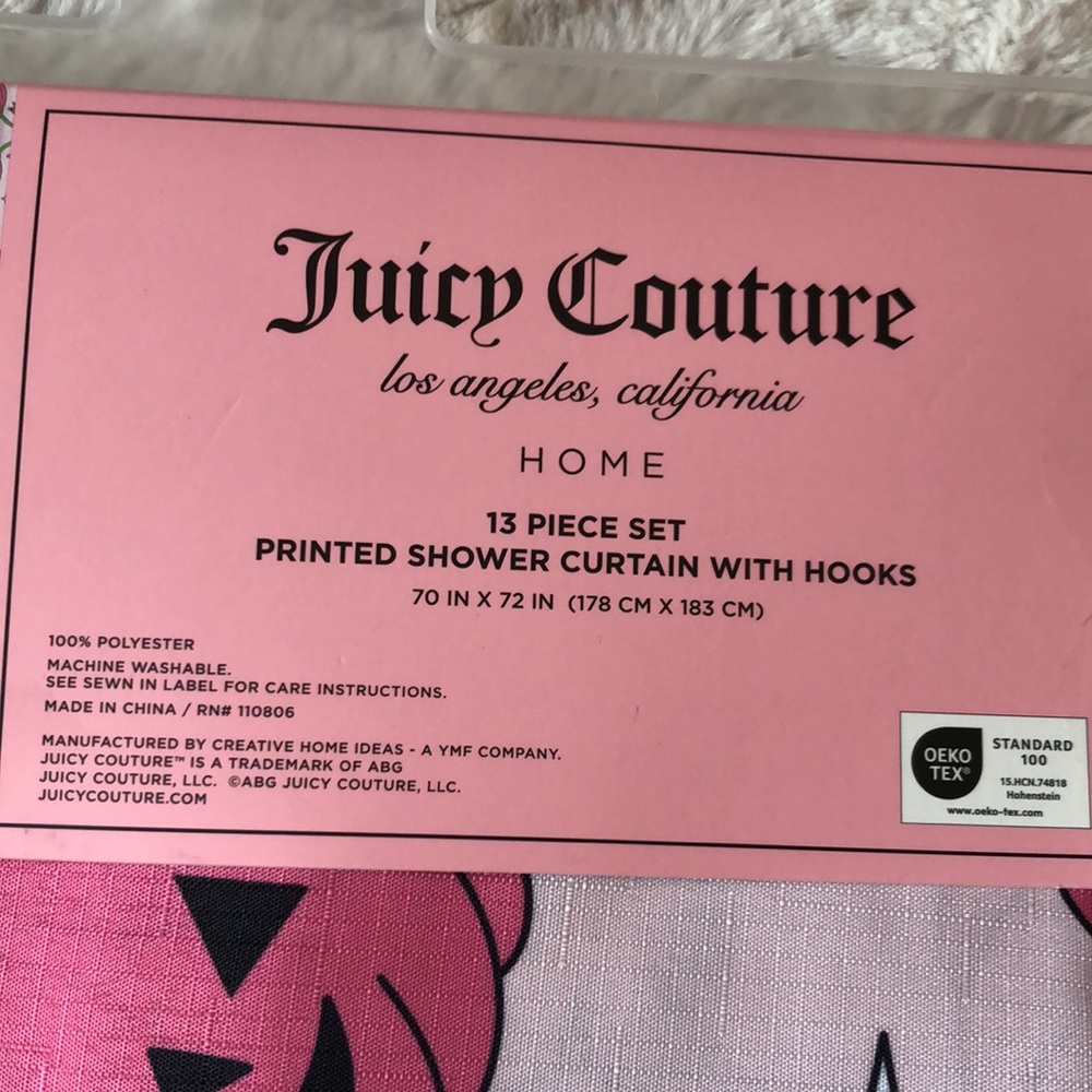 Juicy Couture Pink Jack O’Lantern Shower Curtain - Halloween - Picture 6 of 8